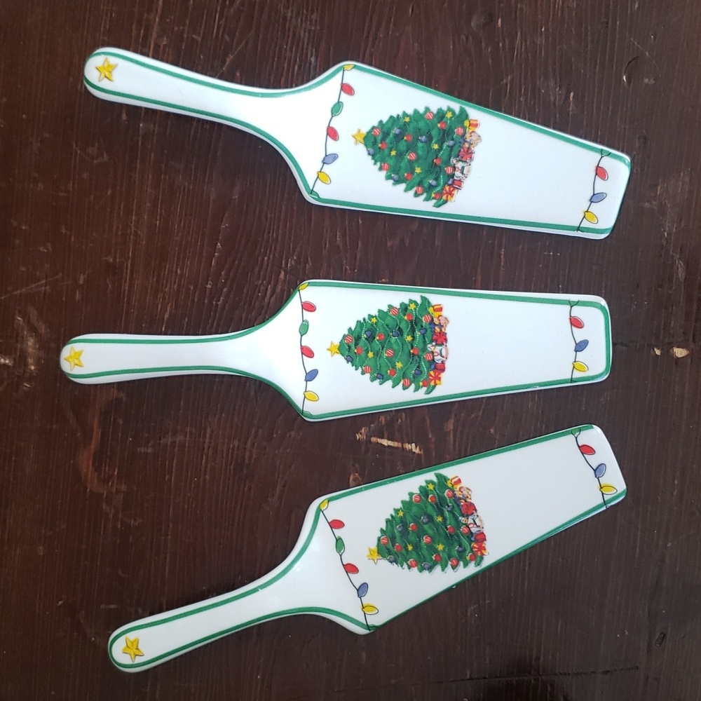Three Christmas Cake Servers